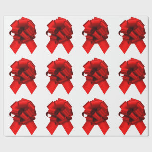 Cadeau Lignes rouges sur papier d'emballage blanc
