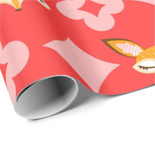 Cadeau Lil Foxie - papier d'emballage de motif Girly