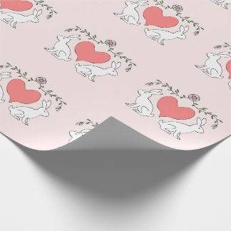 Cadeau Love Bunny & Hearts Imprimer Papier à envelopper -
