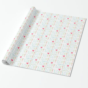 Cadeau Love Mariage papier d'enveloppement personnalisé
