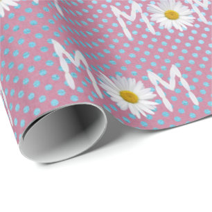 Cadeau Maman Daisy Sur Papier Pois Enveloppé