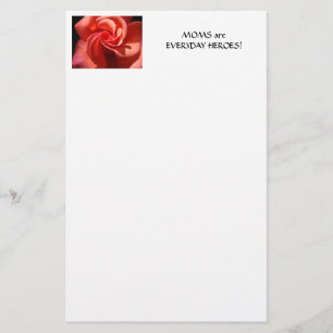 Cadeau MAMAN PAPETERIE Rose Fleur Papier à Lettre