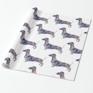 Cadeau Mandala Dog, Dachshund Papier à enveloppement bril