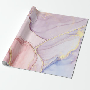 CADEAU MARBRE ABSTRAIT LILAC GOLD WRAPPER PAPIER