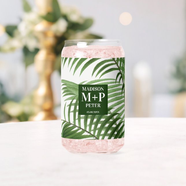 Cadeau Mariage monogramme de palmier tropical (Insitu (Mariage))