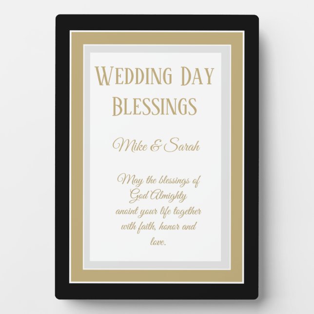 Cadeau mariage ! Plaque mariage de bénédictions pe (Devant)