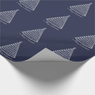 Cadeau Marine d'arbre argenté de papier d'emballage de
