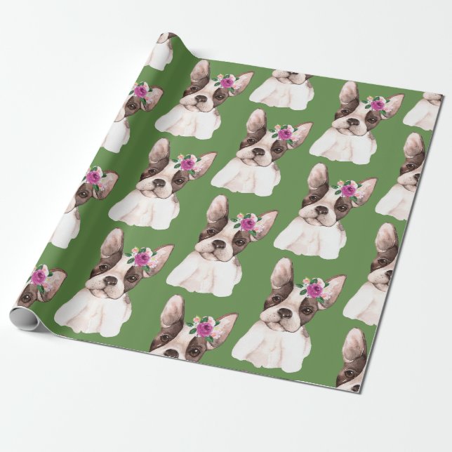 Cadeau Marisol le Bouledogue Français Papier d'emballage (Déroulé)