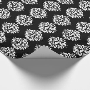 Cadeau Masque Tribal - Papier brillant noir, 30" x 6