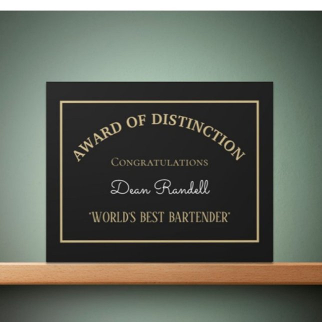 Cadeau ! ! Meilleure plaque du Bartender mondial (Créateur téléchargé)