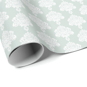 Cadeau Mer clair  Papier blanc à enveloppement de Damas