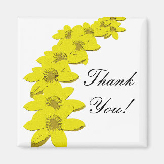 Cadeau Merci - Aimant - Fleurs Jaunes