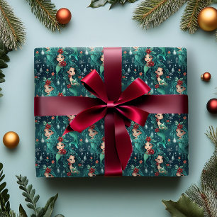 Cadeau Mermaids Papier d'enveloppement de Noël