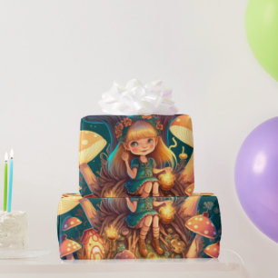 Cadeau mignonette champignons cottagecore motif papier à 