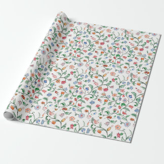 Cadeau Minuscules Twines florales sur papier d'emballage