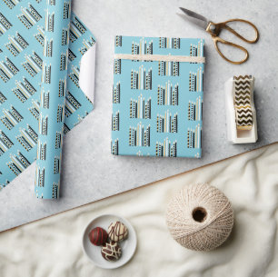 Cadeau Moderne Happy Hanoukka bougies envelopper papier