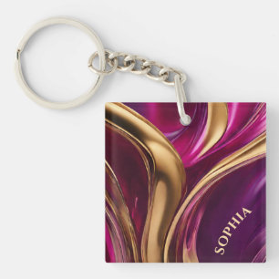 Cadeau moderne pour elle- Fuchsia violet et or-