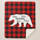Cadeau moderne Rouge Plaid Et Blanc Mama Ours