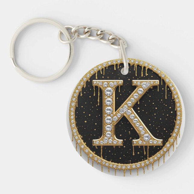Cadeau monogramme K or diamant (Devant)