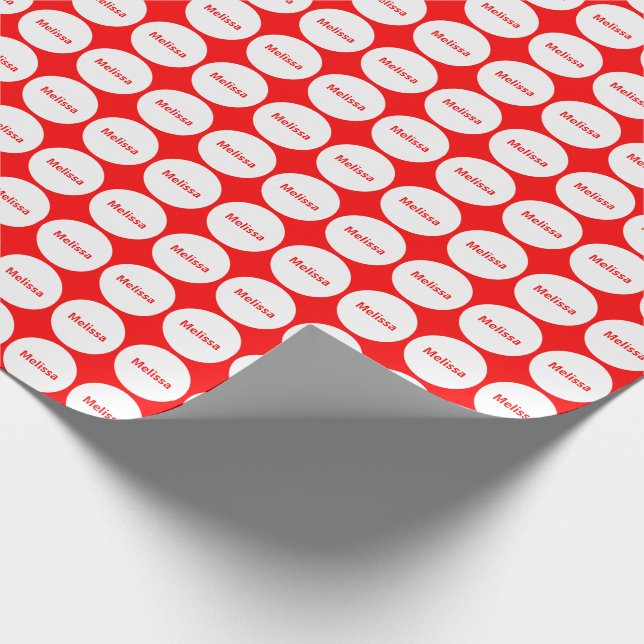 Cadeau Motif De Points Blancs Sur Rouge Avec Papier D'Env (Coin)