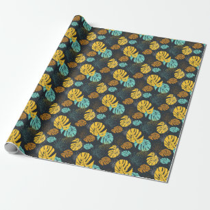 Cadeau Motif Vintage papier peint feuille tropicale