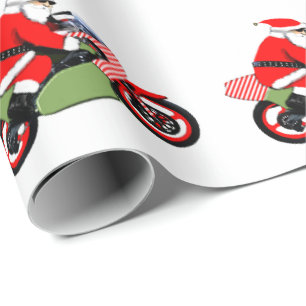 Cadeau Motorcycliste Biker Papier d'enveloppement de Noël