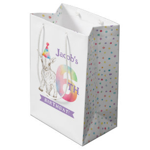 Cadeau Moyen Cute Goat Farm Animal Pastel 6e Sac Anniversaire
