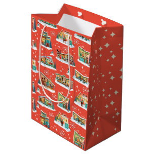 Cadeau Moyen Maisons modernes du milieu du siècle Noël Sac cade