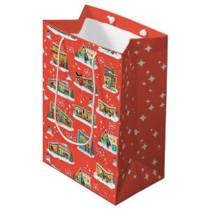 Cadeau Moyen Maisons modernes du milieu du siècle Noël Sac cade
