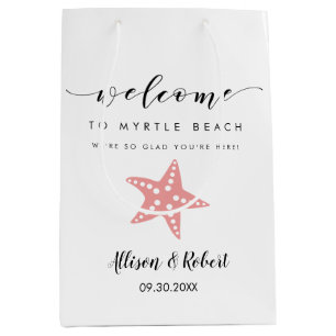 Cadeau Moyen Sac bienvenu d'étoiles de mer, invités de mariag