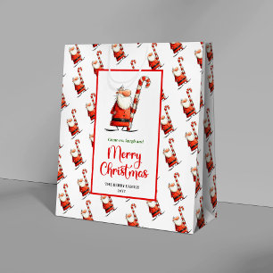 Cadeau Moyen Sac classique drôle de Noël rouge vert célébration