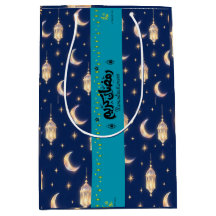 Sac de cadeaux de Ramadan Navy Or Luxe