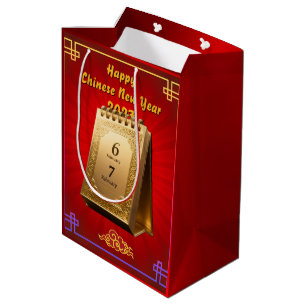 Cadeau Moyen Sac de cadeaux du calendrier du Nouvel An chinois