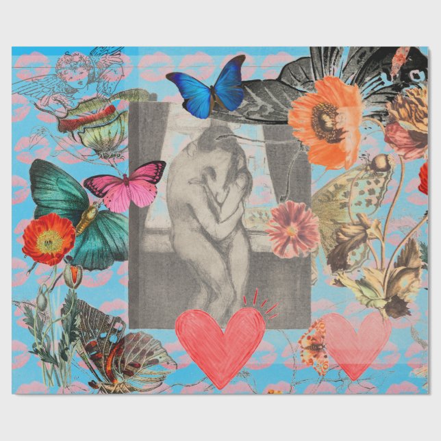 Cadeau MUNCH emballage papier collage Saint-Valentin (Plat)