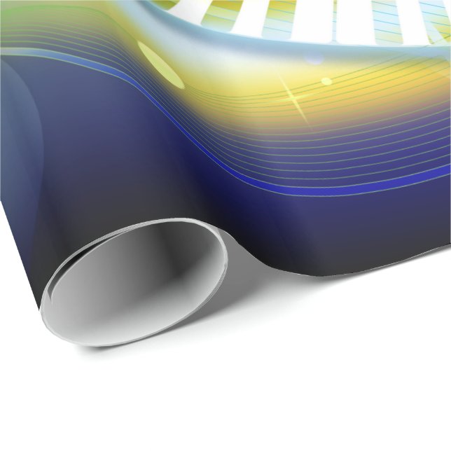 Cadeau Musique 1 Papier d'enveloppement (Coin rond)