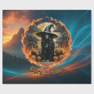 Cadeau Né pour Burn Dark Witch Wrapping Papier