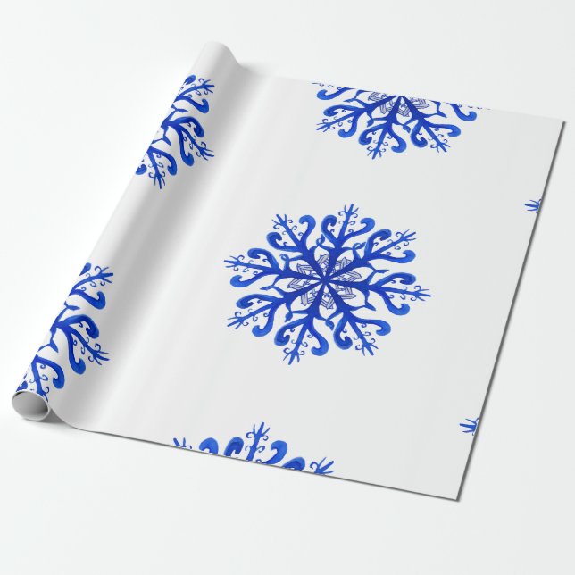 Cadeau Noël de flocons de neige d'aquarelle de papier (Déroulé)