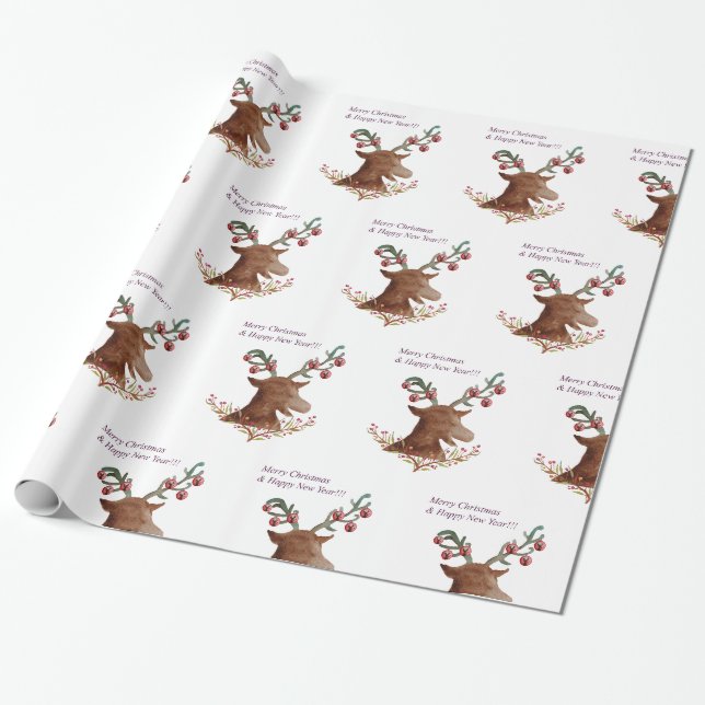 Cadeau Noël, Papier d'emballage du Nouvel An (Déroulé)