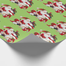 Noël Père Noël et amis Enveloppement Papier