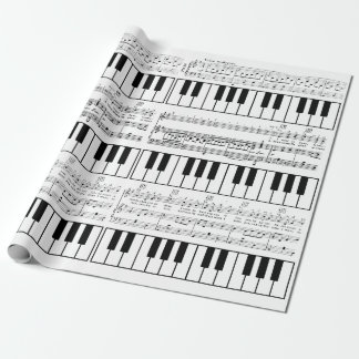 Cadeau Notes musicales et papier d'emballage de piano