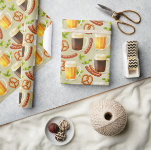 Cadeau Octoberfest Saucisson & Bière papier enveloppant