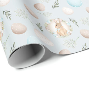 Cadeau Oeufs de Pâques et papier d'enveloppement de lapin