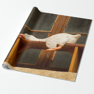 Cadeau Oie de repos sur un banc Enveloppement du papier