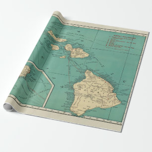 Cadeau Old Hawaii Map (1924) Papier d'enveloppement