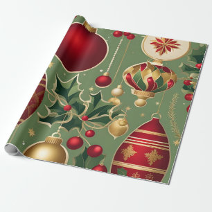 Cadeau ornements de noël vintage papier d'emballage