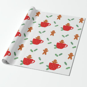 Cadeau Pain d'épices, café de Noël, papier d'enveloppemen