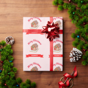 Cadeau Pain d'épices rose Maison Papier d'enveloppement d