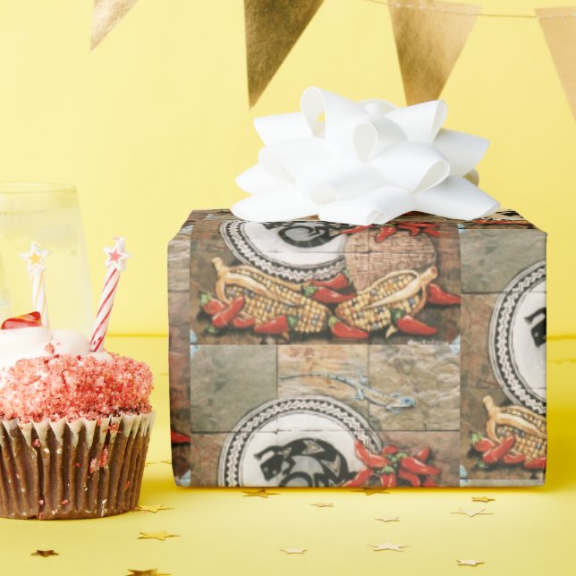 Cadeau Papier à capuchon sud-ouest Lizard Indian Panier C (Fête d'anniversaire)