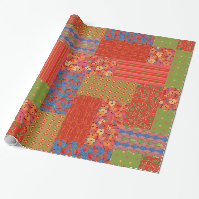 Cadeau Papier à enveloppement à patchwork (Déroulé)
