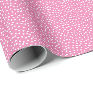 Cadeau Papier à enveloppement à point Polka minimal rose